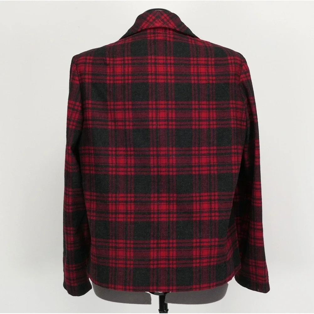 VTG Pendleton Traveller Buffalo Plaid Virgin Wool Shirt Jacket S/M True '50s VTG - Picture 7 of 13